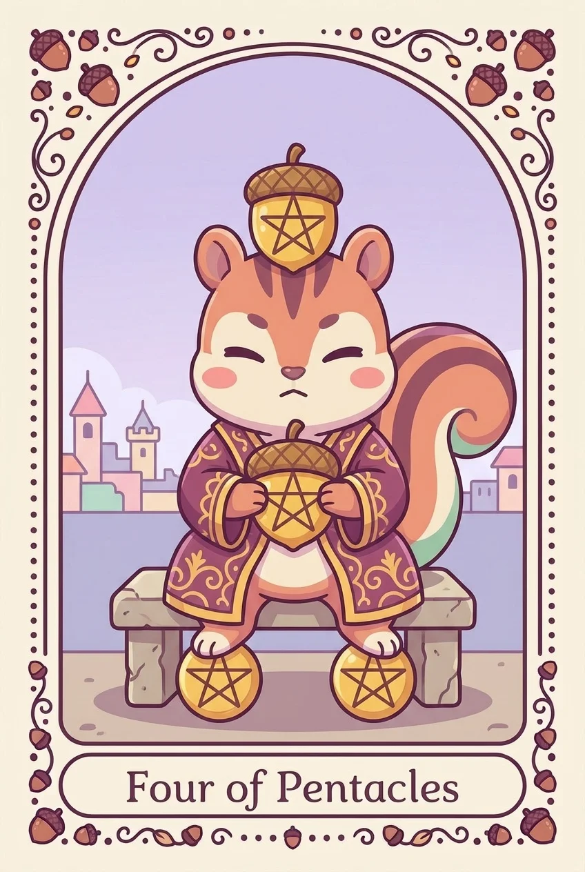 펜타클 4 카드 그림