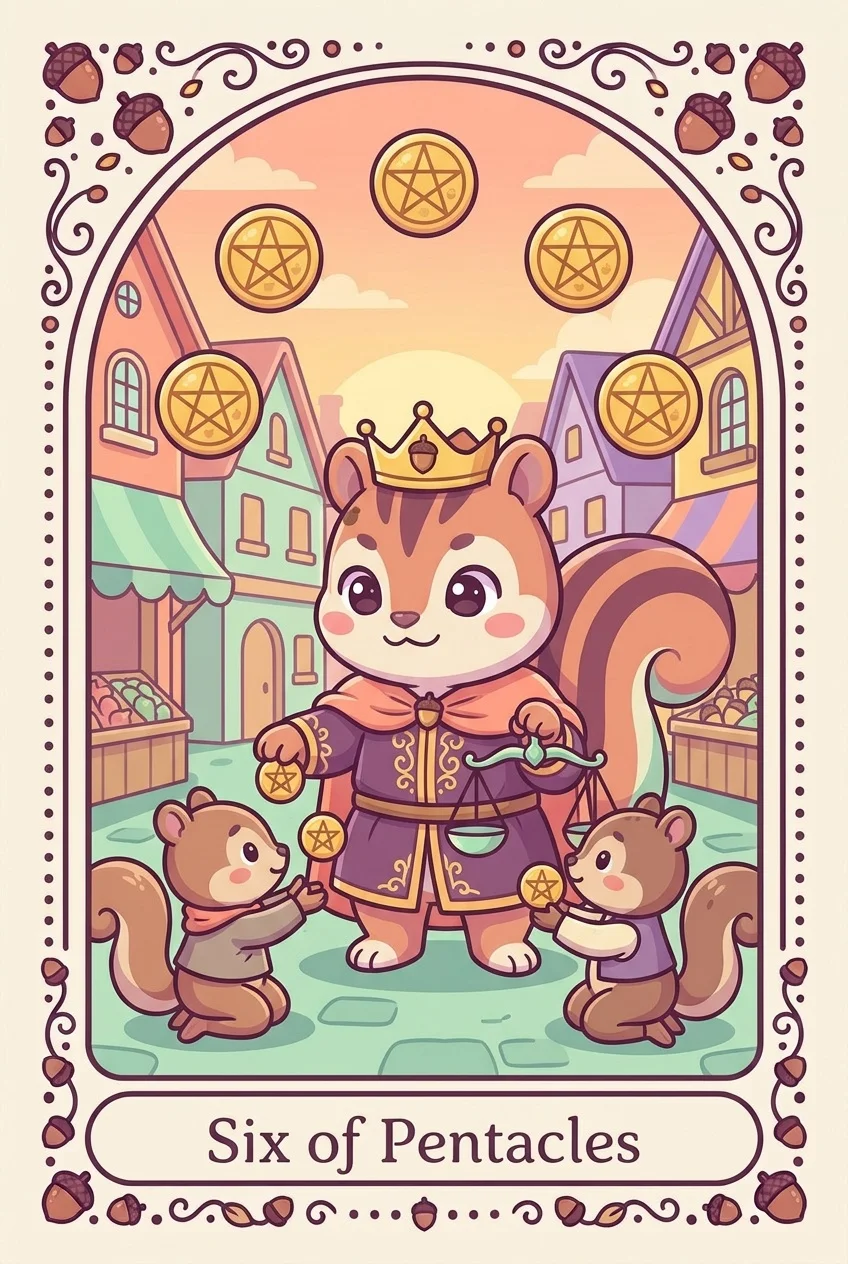 펜타클 6 카드 그림