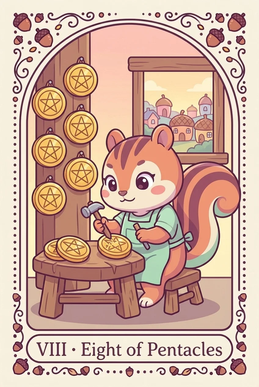 펜타클 8 카드 그림