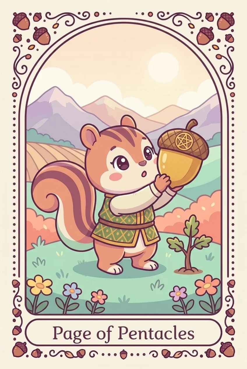 펜타클 페이지 카드 그림